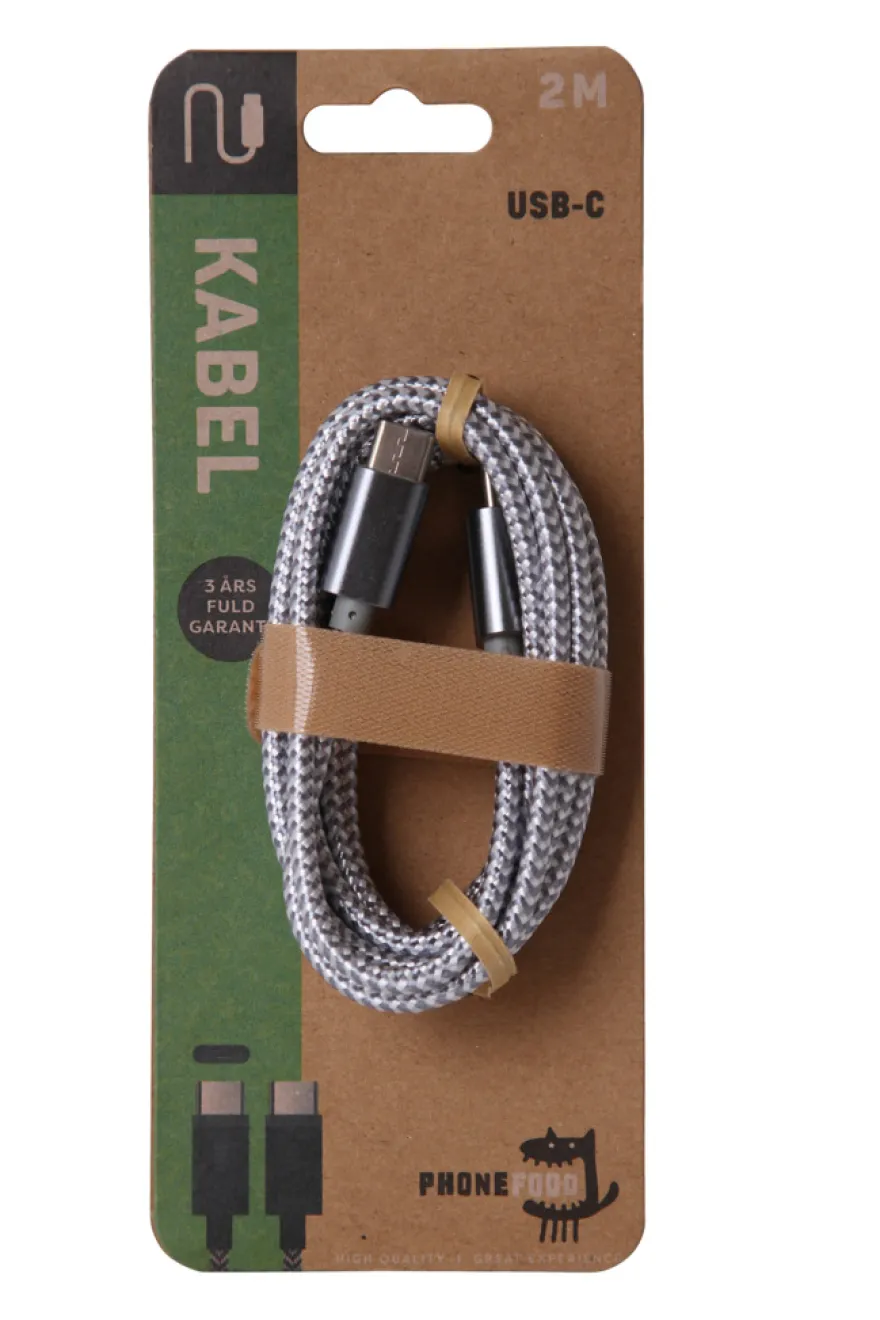 USB-C til USB-C kabel 2 meter