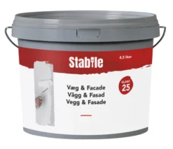 Væg & Facade 25 hvid maling 4,5 liter - Stabile®