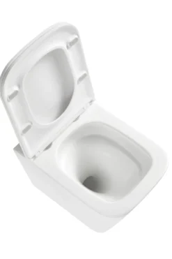 Væghængt toilet kantet m/Vortex skyl - hvid