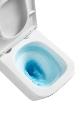 Væghængt toilet kantet m/Vortex skyl - hvid