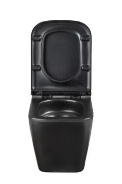 Væghængt toilet kantet m/Vortex skyl - sort