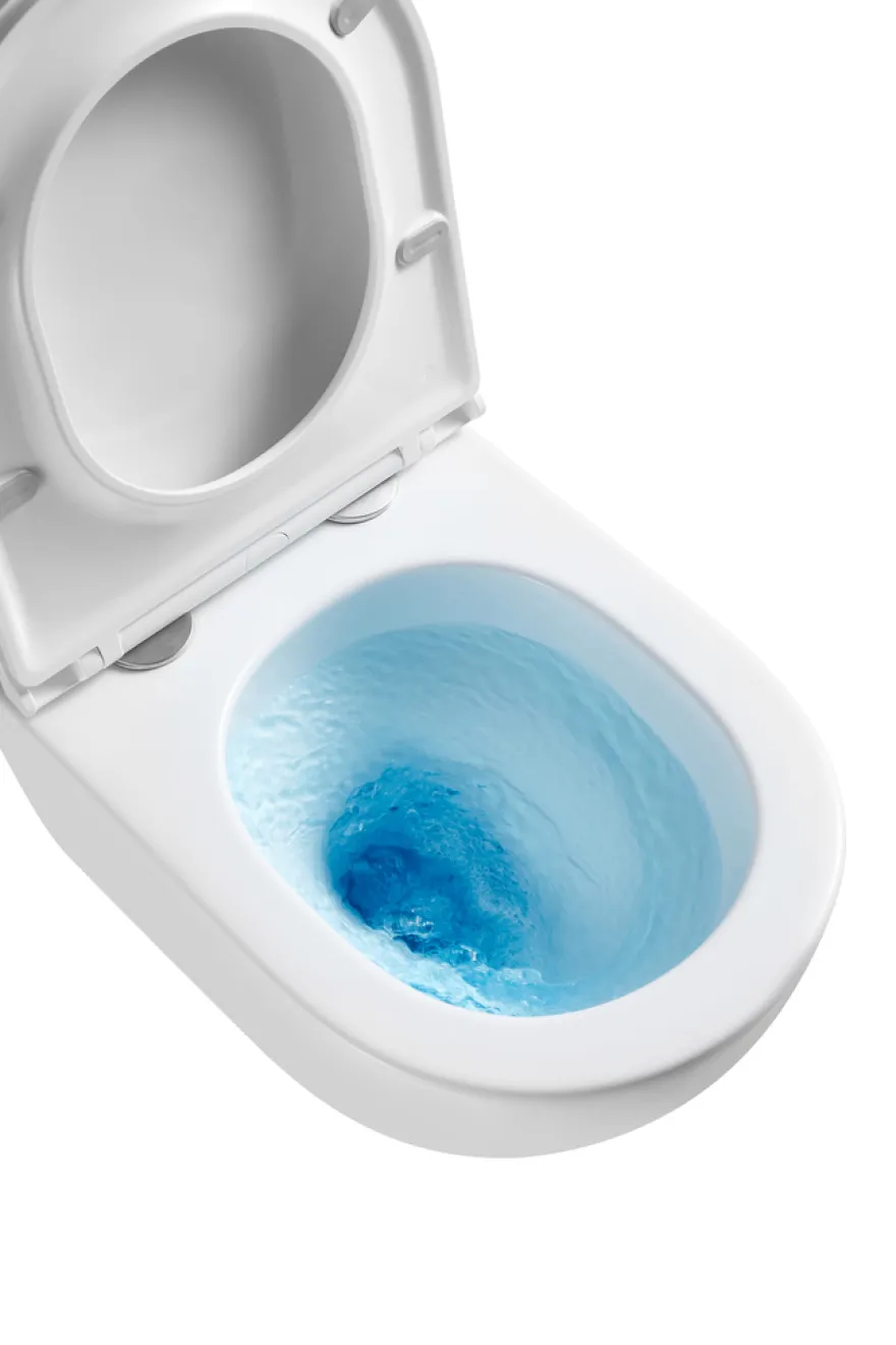 Væghængt toilet rund m/Vortex skyl - hvid