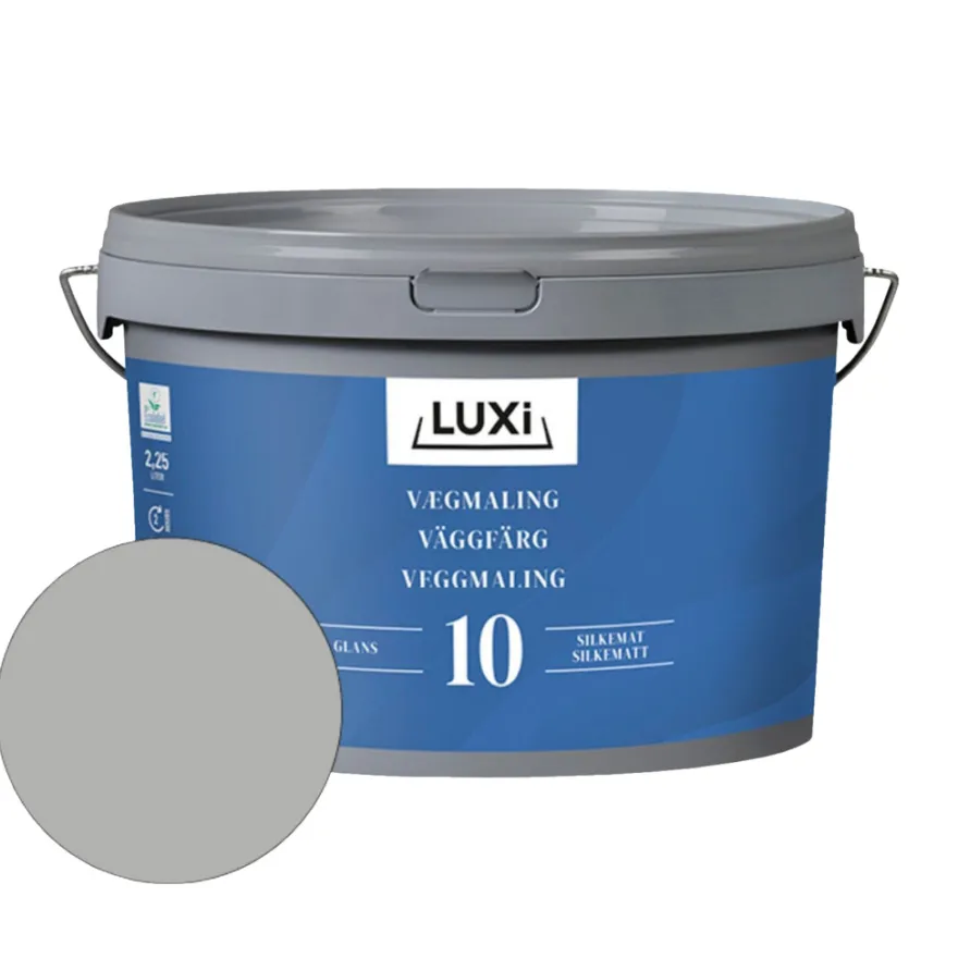 Vægmaling 10 lys grå 2,25 liter - LUXI®