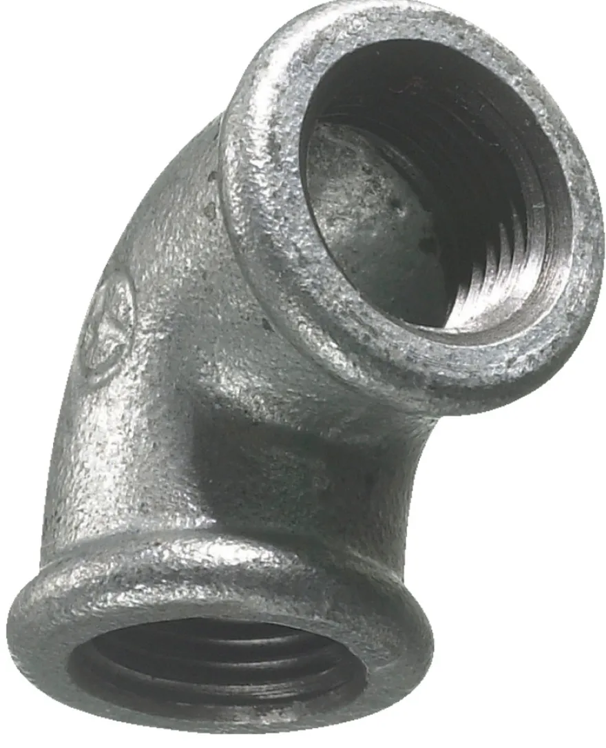 Vinkel galvaniseret 3/4" - muffe/muffe 90 gr.