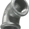 Vinkel galvaniseret 1/2" - muffe/muffe 90 gr.