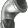Vinkel galvaniseret 3/4" - muffe/nippel 90 gr.