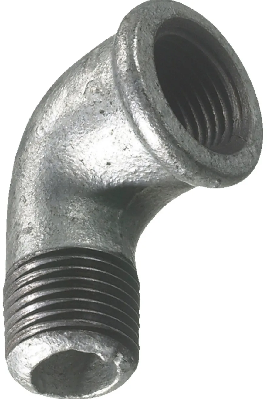 Vinkel galvaniseret 3/4" - muffe/nippel 90 gr.