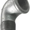 Vinkel galvaniseret 1/2" - muffe/nippel 90 gr.