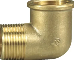 Vinkel messing 3/4" muffe/nippel