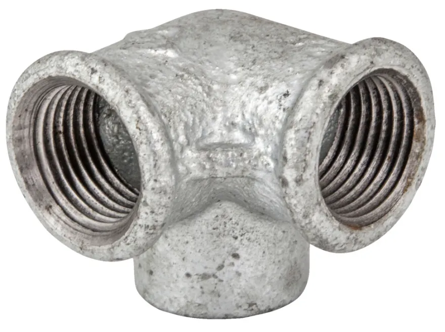 Vinkel m/sideudløb galvaniseret 1/2"