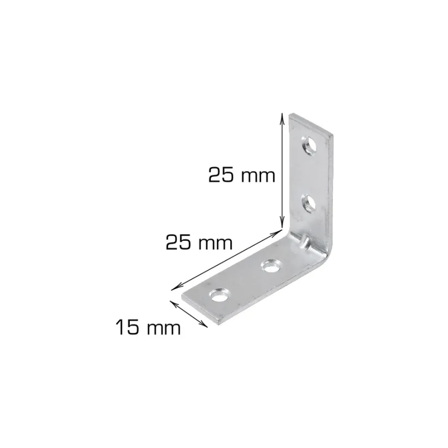 Vinkelbeslag 25 x 25 x 15 mm - 2 stk.