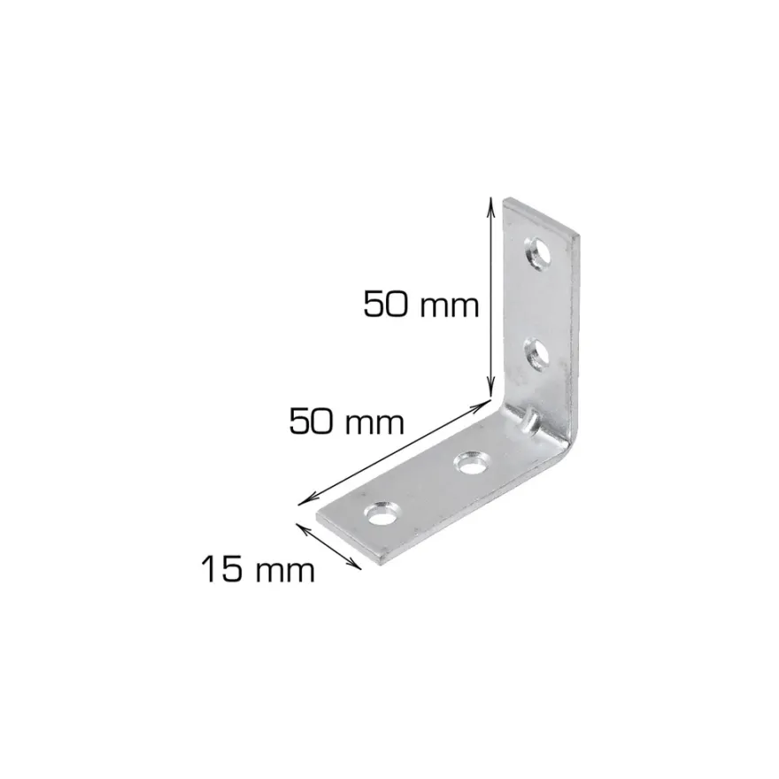 Vinkelbeslag 50 x 50 x 15 mm - 2 stk.