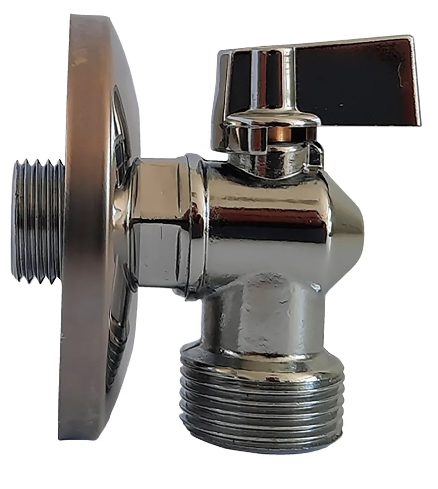 Vinkelventil 1/2" x 3/4" med kontraventil krom