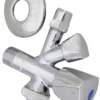 Vinkelventil med aftap 1/2" x 10 mm