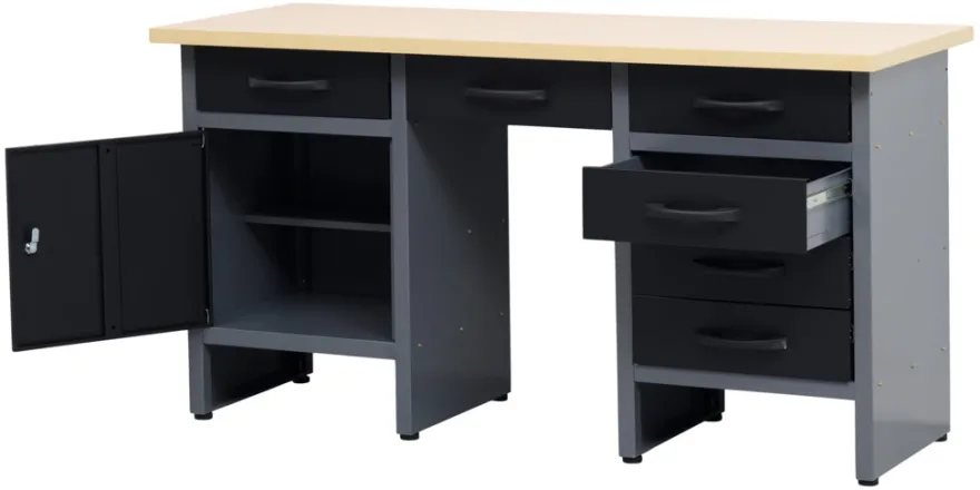 Værkstedsbord med skab/skuffer 160 x 60 x 85 cm