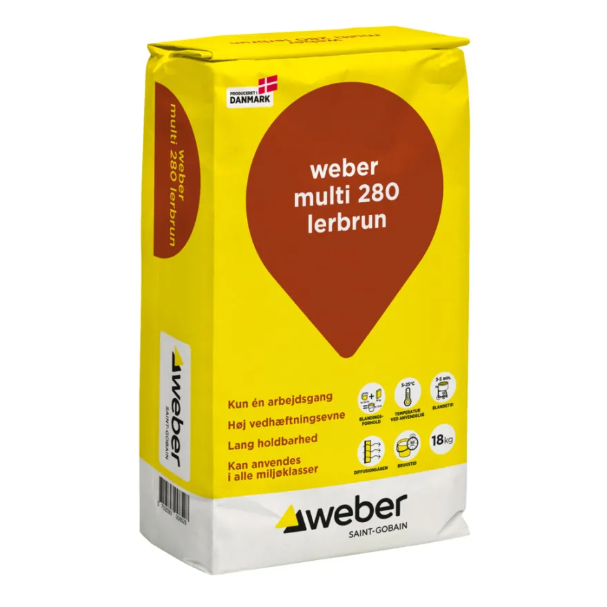 Weber Multi 280 Farvet hæftemørtel Lerbrun 18 kg